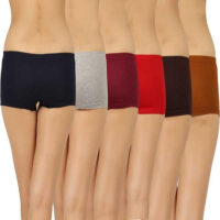 Women Boy Shorts Red, Maroon, Brown, Black, Grey Panty (Pack of 6)