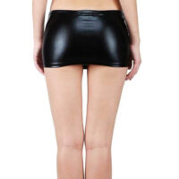 Women Solid Tube Black Micro Mini Skirt