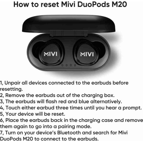 how to reset mivi m20 earpods