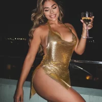 gold bodycon party dress for women