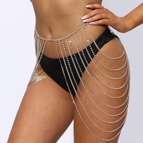 crystal body waist chain
