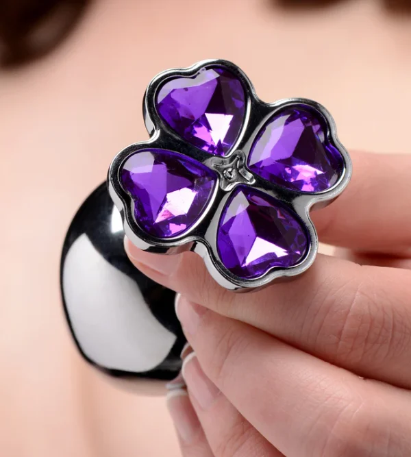 Flower Heart Shaped Jewelled Anal Butt Plug
