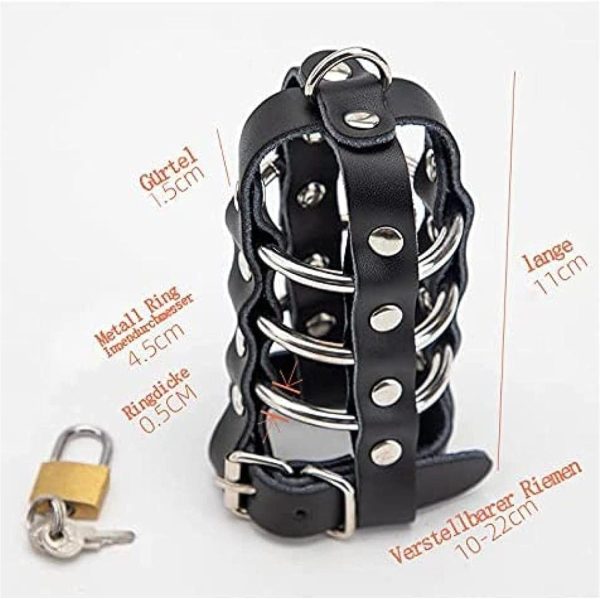 Lightweight Leather Penis Chastity Cage For Men - Image 4