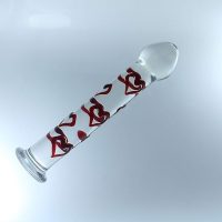 Glass Pleasure Wand Dildo with Mushroom Tip
