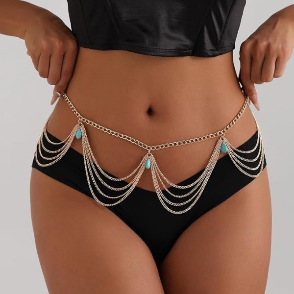gold plated body chain