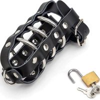 Lightweight Leather Penis Chastity Cage For Men