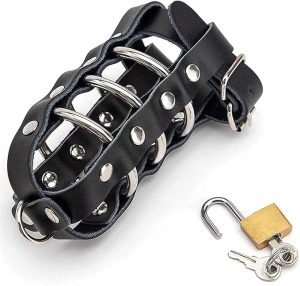 leather chastity cage