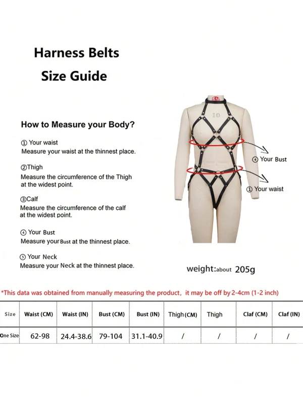 Adjustable Leather Body Harness Belt For Women - Image 3