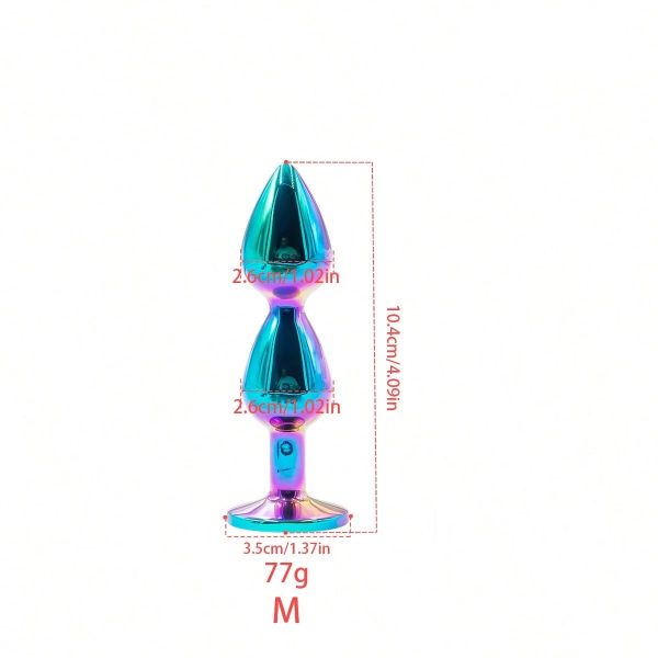 Double Bead Steel Metal Anal Butt Plug Sex Toy - Image 3