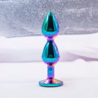 Double Bead Steel Metal Anal Butt Plug Sex Toy