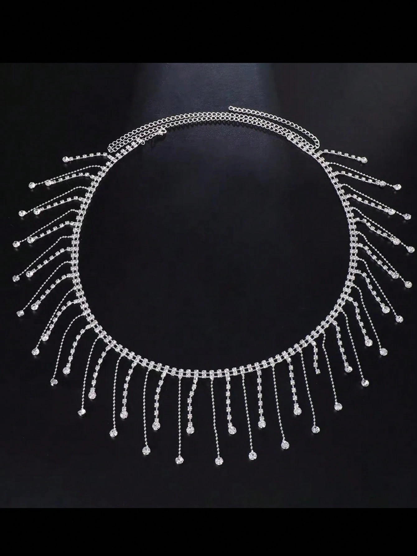 Luxurious Silver Rhinestone Waist Chain Jewellery - Image 3