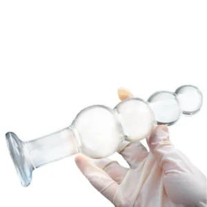Large Glass Anal Plug With 4 Beads