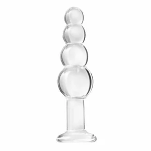 Large Glass Anal Plug With 4 Beads