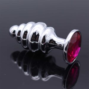 5 Beads Spiral Metal Anal Butt Plug For Couples
