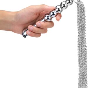 Metal Anal Butt Plug With Chain Whip
