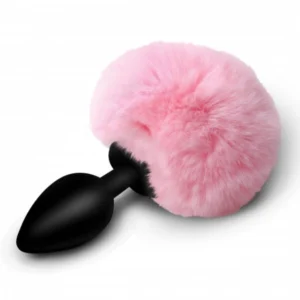 Fluffy Bunny Tail Silicone Butt Plug for Women
