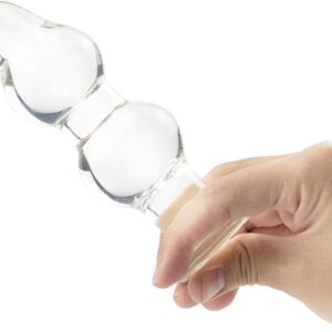 Big Crystal Glass Anal Plug Sex Toy With 2 Beads