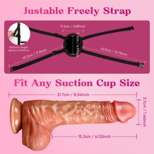 8.5 Inch Large Realistic Strap On Dildo Sex Toy