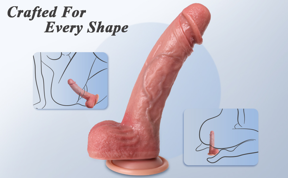 8.3" Dual Density Silicone Dildo with Suction Cup - Image 3