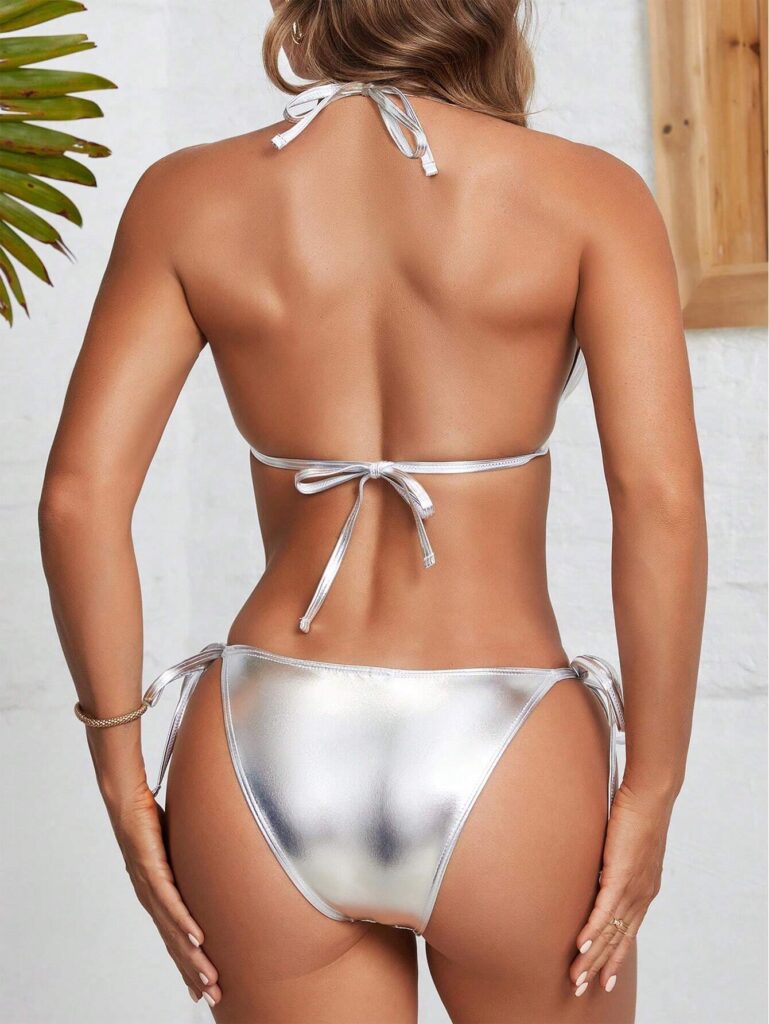 silver beach bikini set
