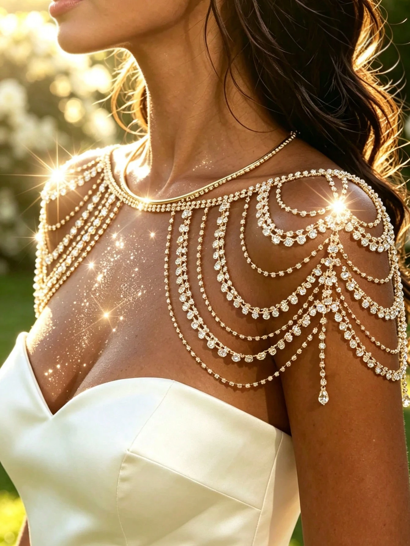 Sexy Multi-Layer Classic Tassel Crystal Shoulder Chain - Image 2